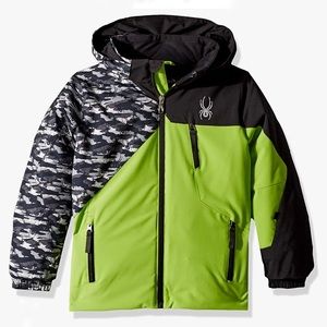 SPYDER Boys Mini Ambush Ski Jacket Black Camo